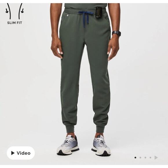 Figs Technical Collection Slim Tansen Jogger Scrub Pants Moss Men’s Large New - Picture 9 of 10